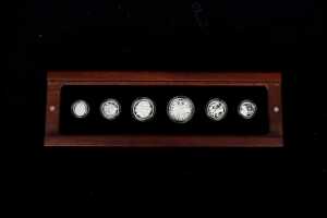 2014 Fine Silver Proof Year six-coin set, 61.62 grams