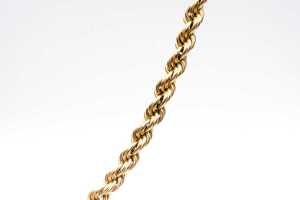 A rope link necklace in 9 carat yellow gold - 2