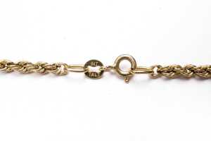 A rope link necklace in 9 carat yellow gold - 4