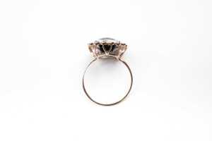 A London blue topaz and diamond ring in 14 carat yellow gold - 4