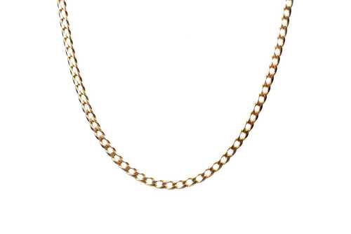 A curb link necklace in 9 carat yellow gold