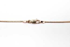 A synthetic emerald and diamond necklace in 9 carat yellow gold - 4