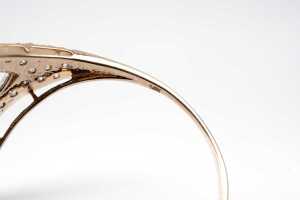 An amethyst, white topaz and diamond ring in 14 carat yellow gold - 5