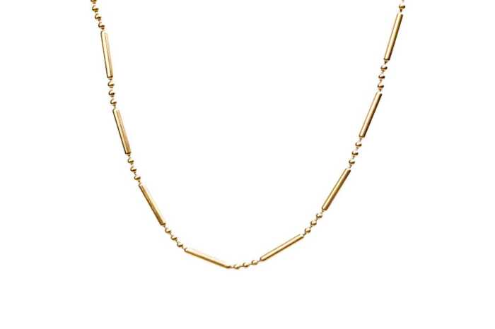 An Italian fancy link necklace in 9 carat yellow gold