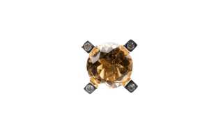 A pair of citrine and diamond earrings in 9 carat yellow gold - 2