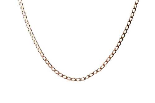 A curb link necklace in 9 carat yellow gold