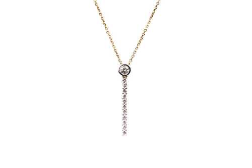 A diamond necklace in 18 carat yellow gold