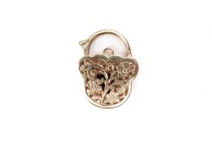 A garnet padlock in 9 carat yellow gold - 2
