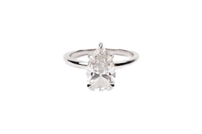A Laboratory grown diamond solitaire ring in platinum