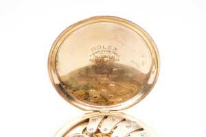 An antique rolled gold Rolex pocket watch - 5