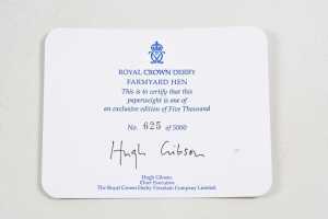 Royal Crown Derby Farmyard Hen limited edition porcelain figure in original box - 4