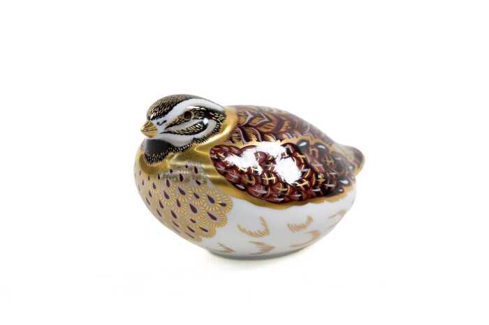 Royal Crown Derby Dappled Quail porcelain figure in original box
