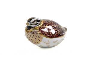 Royal Crown Derby Dappled Quail porcelain figure in original box