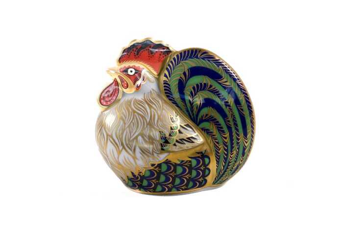 Royal Crown Derby Farmyard Cockerel limited edition porcelain figure in original box Edition 23672/5000