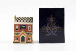 Two Royal Crown Derby porcelain miniature house figures in original boxes - 4