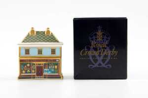 Two Royal Crown Derby porcelain miniature house figures in original boxes - 5