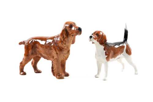 Beswick 'Beagle Wendover Billy and Cocker Spaniel' porcelain dog figures