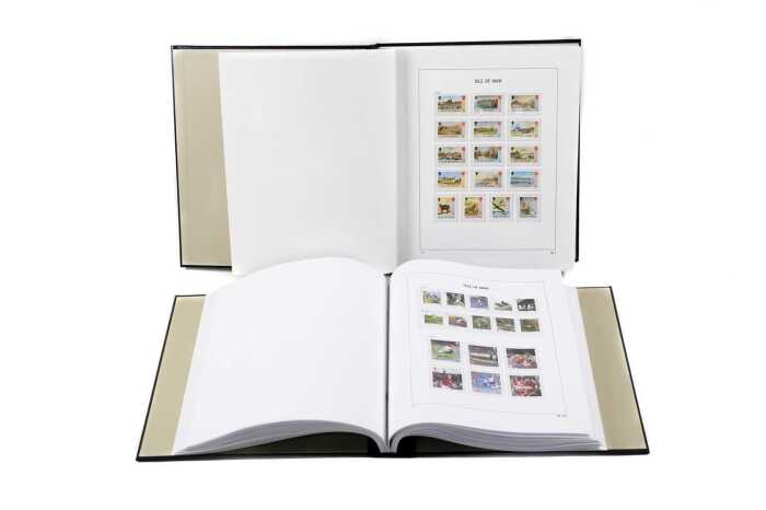 Isle of Man stamp collection in two Davo albums with slip cases