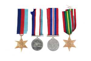 Four World War II medals for C.T. McDonald, VX 12723