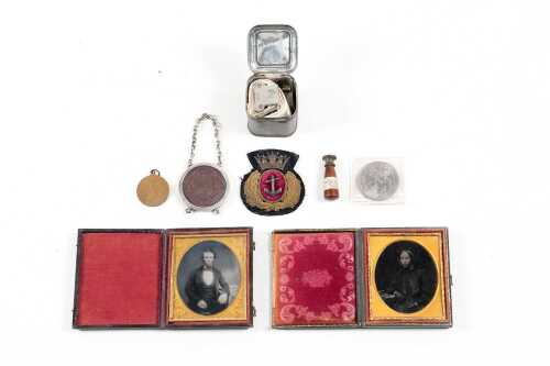 Collection of antique pieces and ephemera