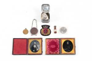 Collection of antique pieces and ephemera