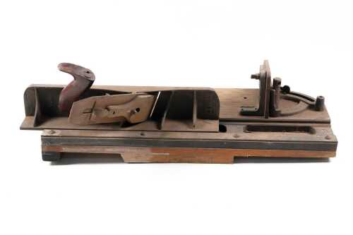 Antique Stanley No.51 shooting plane on No.52 shooting board