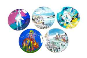 Five Royal Doulton Collectors International porcelain cabinet plates