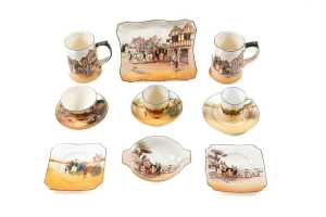 Royal Doulton coach-themed porcelain Series Ware