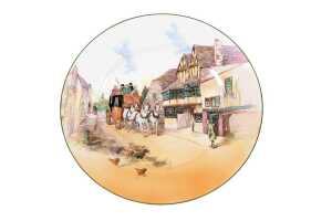 Royal Doulton 'Old English Coaching Scenes' porcelain charger and 3x plates - 4