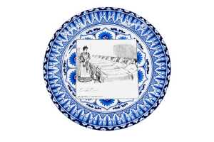 Four Royal Doulton 'Gibson Girl' cartoon porcelain cabinet plates, c.1901-1902 - 2