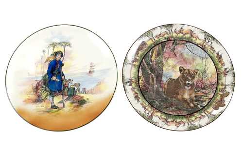 Two Royal Doulton Series Ware porcelain chargers