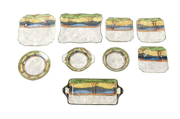 Collection of Royal Doulton 'Deadwood Crackle' Series Ware porcelain