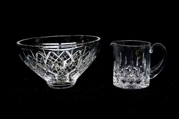 Two pieces of Waterford Crystal 'Lismore' including a pitcher and bowl