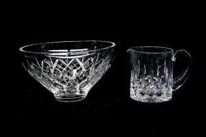 Two pieces of Waterford Crystal 'Lismore' including a pitcher and bowl