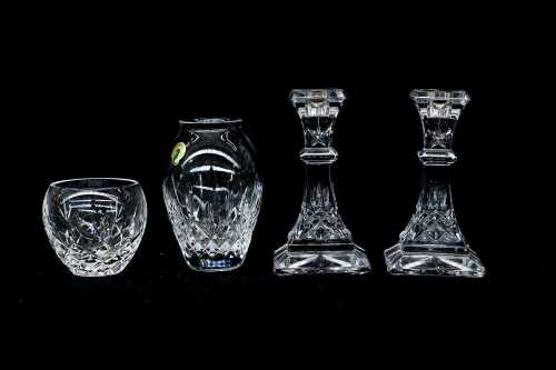 Three Waterford Crystal 'Lismore' pieces in original boxes