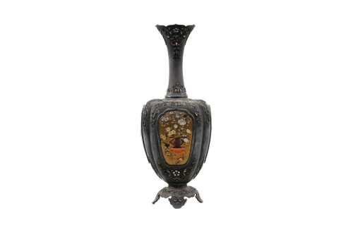 Antique Japanese silver vase