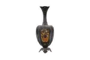 Antique Japanese silver vase