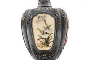 Antique Japanese silver vase - 5