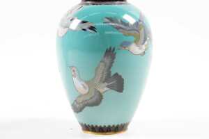 Pair of Japanese cloisonne vases - 2