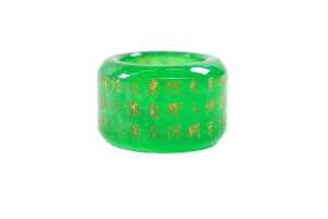Chinese green quartz thumb ring - 2