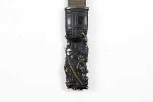 Antique Japanese Meiji period bronze book or paper knife - 4
