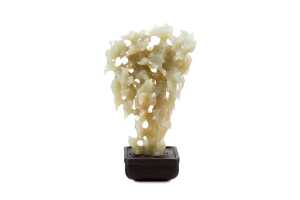 Chinese carved green jade scholar's rock
