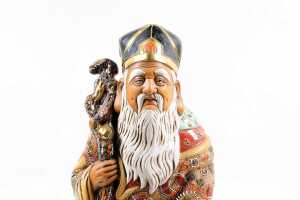 Japanese ceramic figure of Jurojin, the God of Longevity - 2