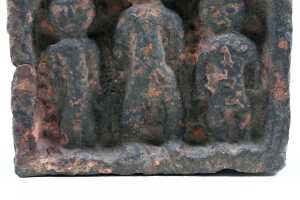 Bengali carved basalt votive plaque with figural group - 3