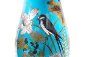 Pair of antique Chinese cloisonne vases - 2