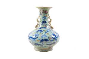 Chinese porcelain twin handled vase