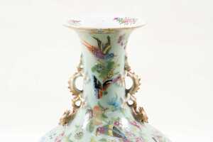 Chinese porcelain twin handled vase - 5