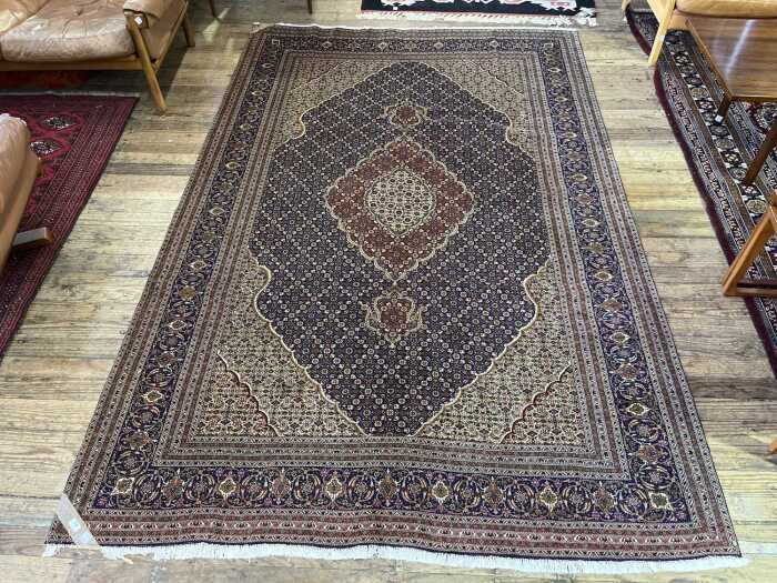 Persian Tabriz hand knotted wool rug