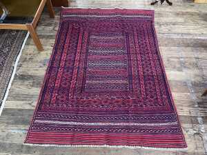 Persian Soumak hand woven wool rug