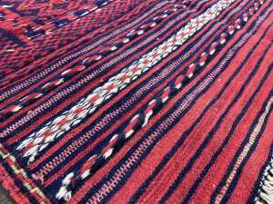 Persian Soumak hand woven wool rug - 3